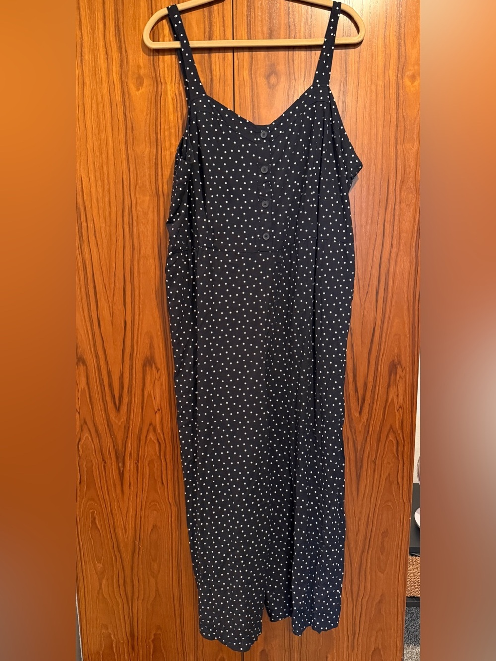 LOFT Plus Size 20 Black White Polka Dot Jumpsuit Pockets